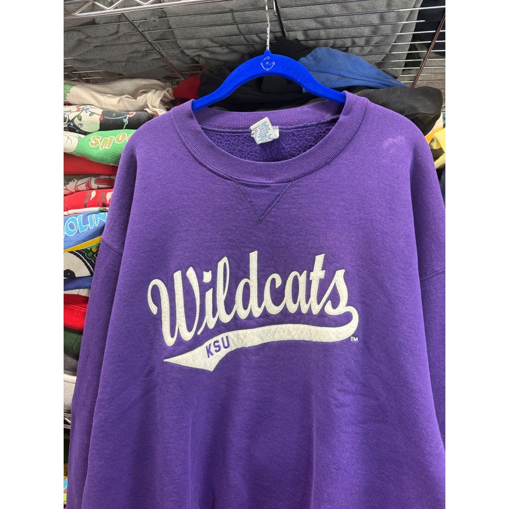 Vintage 90s Russell Athletic KSU Wildcats Sweatshirt Men XL Purple Crewneck 6810